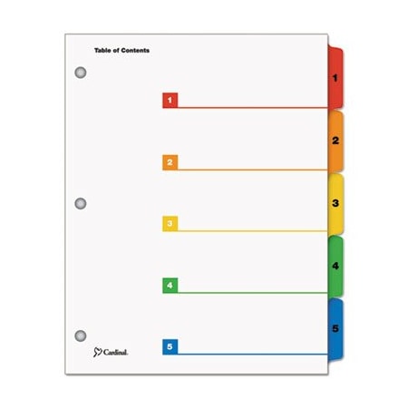 Tops Products INDEX, BNDR, LTR, 5CLRD/ST 60518
